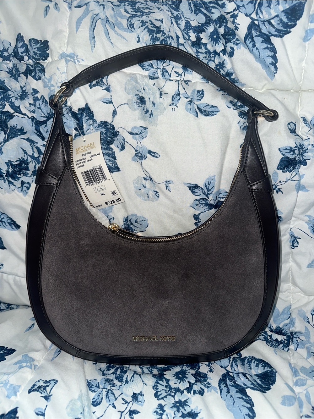 Michael Kors Preston Small Chocolate Suede Leather Hobo Shoulder Bag
NWT